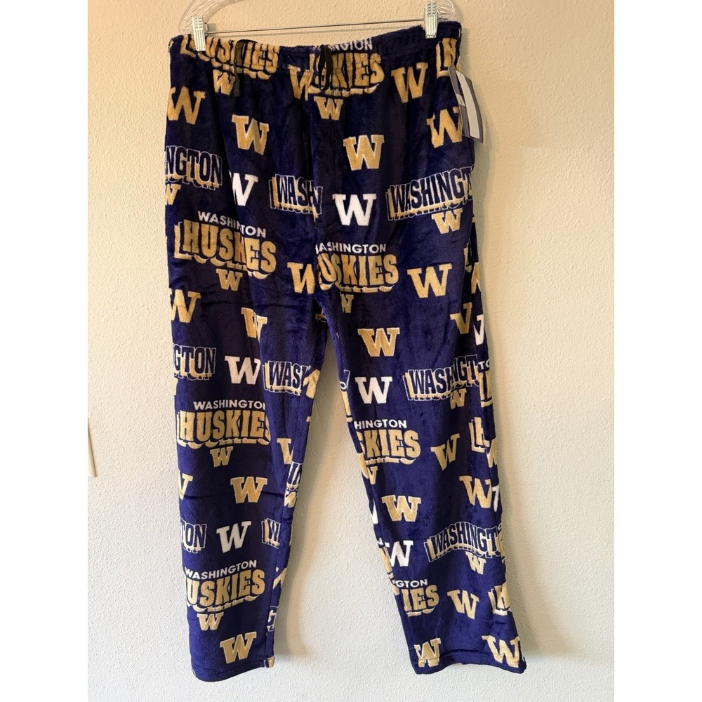 Washington Huskies Men Bottom Drawers Pajama Pant XL Purple Fleece Sleepwear NWT